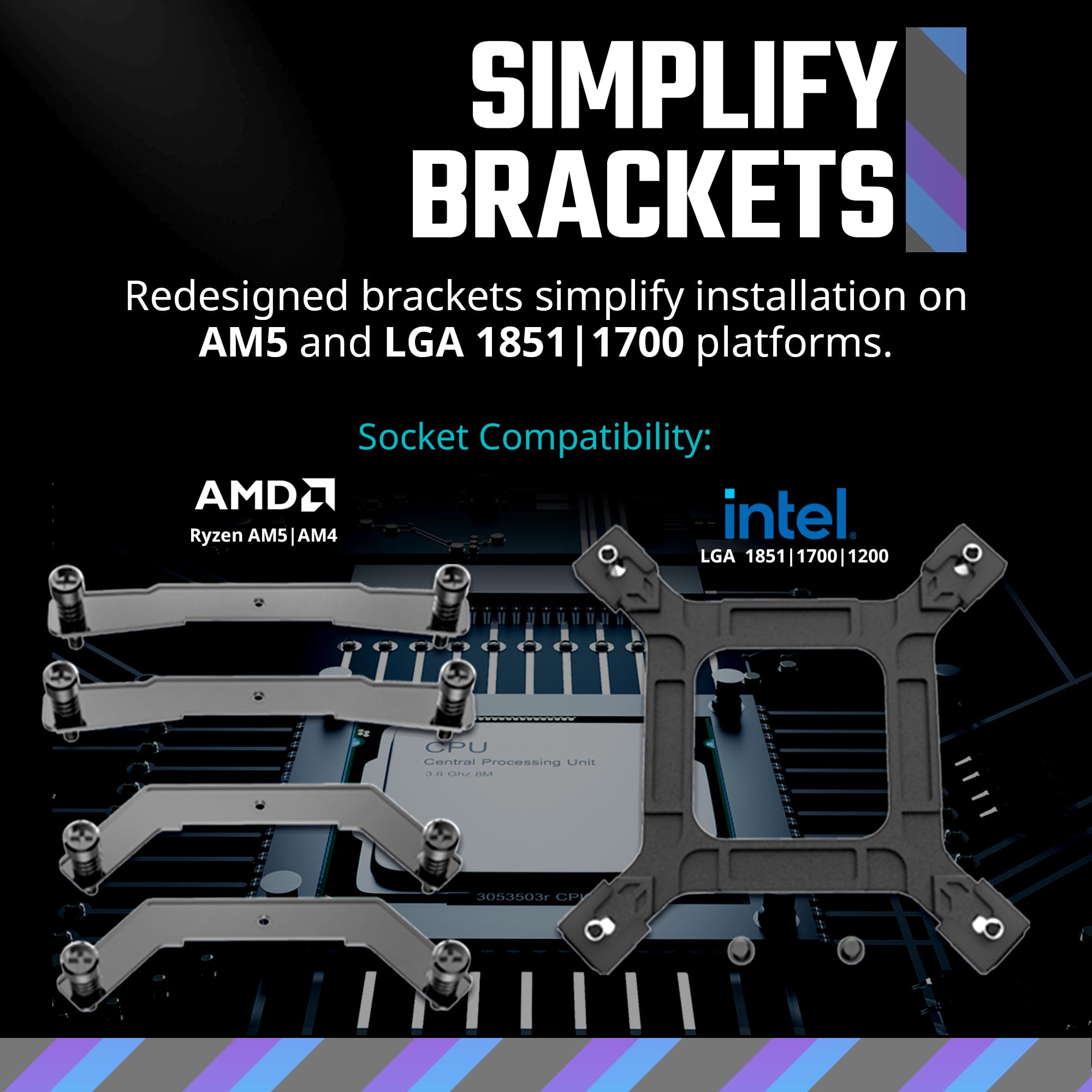 Cooler Master 240 Atmos High Performance Close-Loop AIO Liquid Cooler, R9|i7 Dual Chamber Pump, Customize Cover, Sickleflow Edge PWM, aRGB Lighting, AMD Ryzen AM5|4, Intel LGA 1851|1700 Platform - Image 7