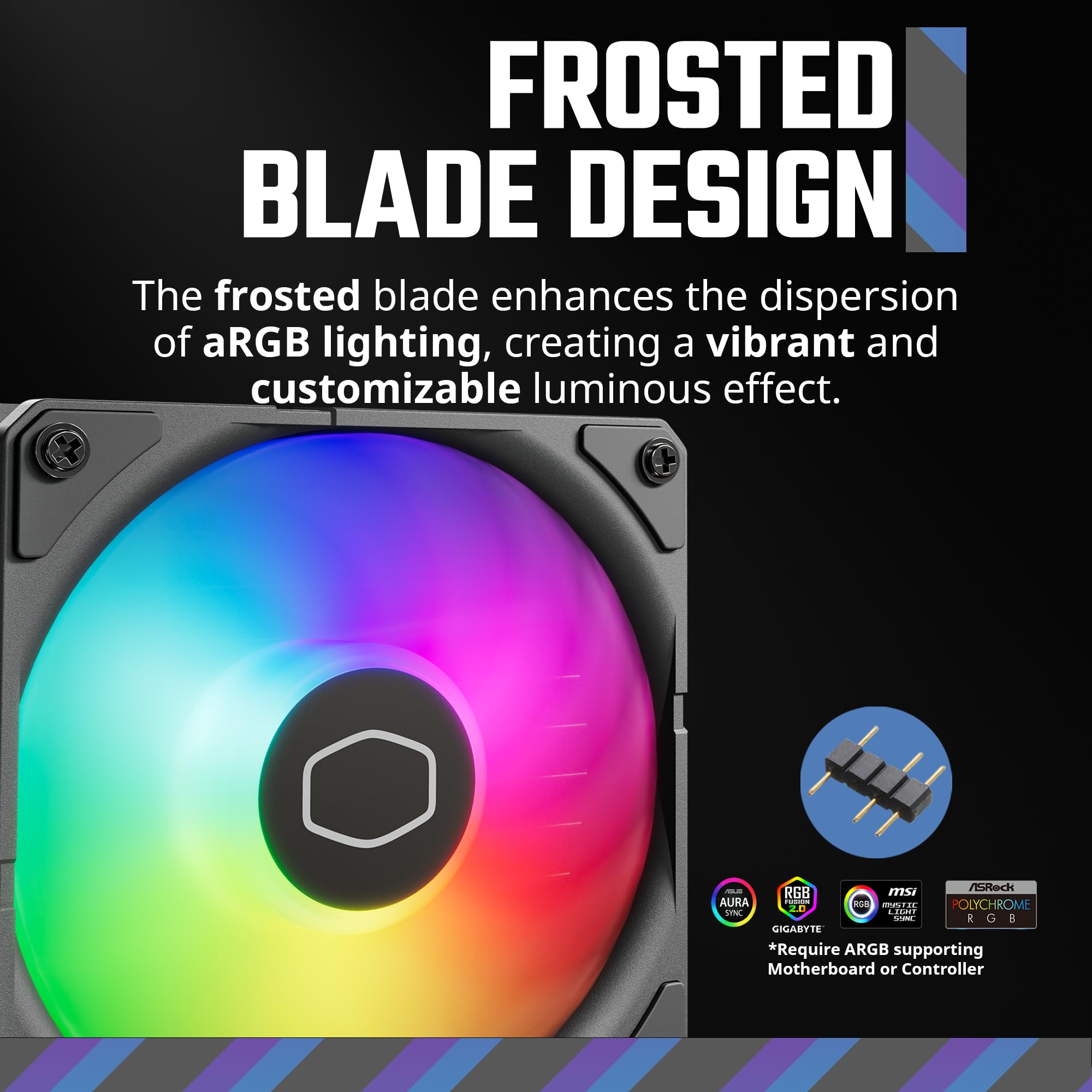 Cooler Master 240 Atmos High Performance Close-Loop AIO Liquid Cooler, R9|i7 Dual Chamber Pump, Customize Cover, Sickleflow Edge PWM, aRGB Lighting, AMD Ryzen AM5|4, Intel LGA 1851|1700 Platform - Image 8