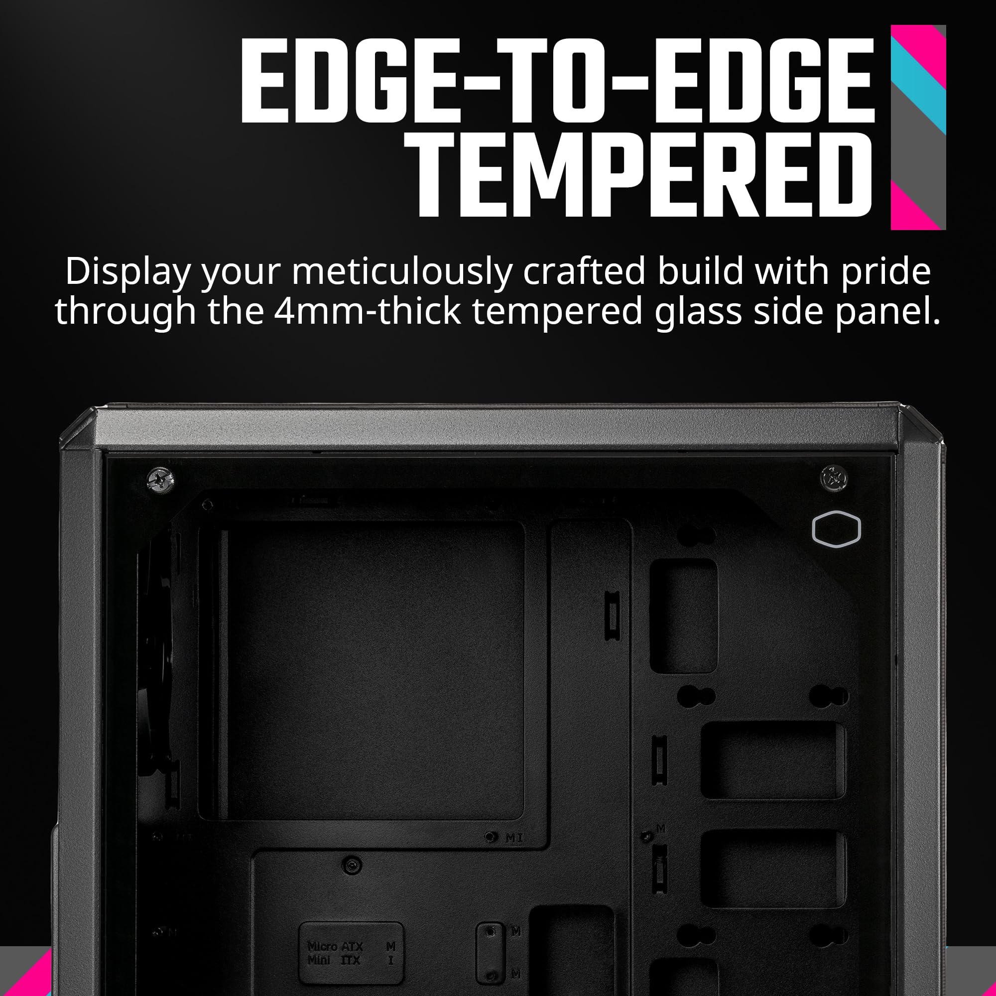 Cooler Master Q300L V2 Micro-ATX Tower, Magnetic Patterned Dust Filter, USB 3.2 Gen 2x2 (20GB), Tempered Glass, CPU Coolers Max 159mm, GPU 360mm, Fully Ventilated Airflow (Q300LV2-KGNN-S00) - Image 6